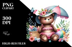 Cute Baby Bear in Beachwear, PNG Product Image 2