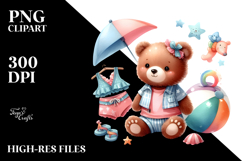 Cute Baby Bear in Beachwear, PNG Product Image 2