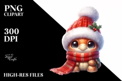 Cute Winter Baby Turtle PNG Product Image 1