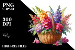 Vibrant Colorful Basket with Snapdragon Product Image 1