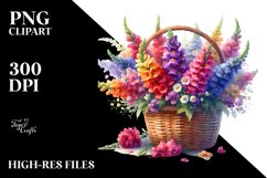 Vibrant Colorful Basket with Snapdragon Product Image 1