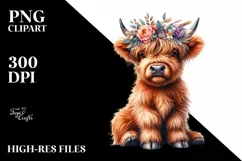 Colorful Cow Portrait, High-Res PNG Product Image 1