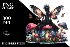 Gothic Fairy on Mushroom PNG Product Image 2