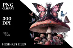 Gothic Fairy on Mushroom PNG Product Image 2