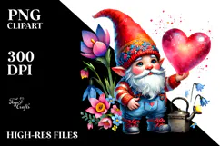 Colorful Baby Gnome with Heart PNG Product Image 2