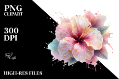 Hibiscus Watercolor Splash PNG Product Image 2