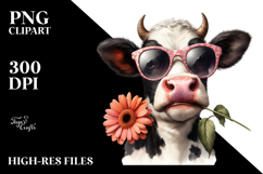 Funny Cow with Sunglasses PNG Product Image 2