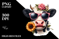 Funny Cow with Sunglasses PNG Product Image 2