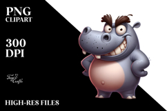 Silly Cartoon Hippo Clipart Product Image 2
