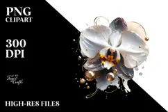 Glossy Orchid Watercolor Splash PNG Product Image 2