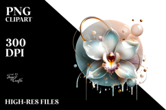 Glossy Orchid Watercolor Splash PNG Product Image 2