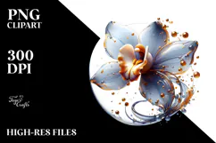 Glossy Orchid Watercolor Splash PNG Product Image 2
