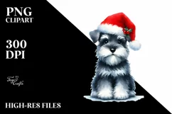 Miniature Schnauzer with Christmas Decorations PNG Product Image 1