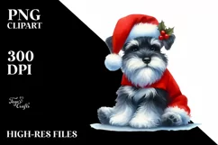 Cute Dog with Santa Hat, Summer PNG Product Image 1