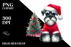 Miniature Schnauzer with Christmas Decorations PNG Product Image 3