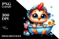 Baby Rooster with Summer Clothes, Vibrant PNG Product Image 2