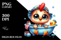 Baby Rooster with Summer Clothes, Vibrant PNG Product Image 2