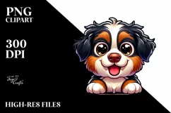Colorful Cute Cartoon Bernese Mountain Dog Sublimation Product Image 1