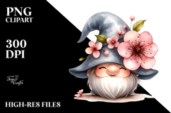A Cute Watercolor GNOME with Big Hat, PNG Product Image 2