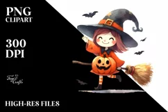 Simple Funny Broomstick Halloween PNG Product Image 1