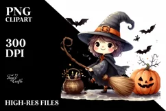 Simple Funny Broomstick Halloween PNG Product Image 1