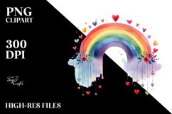 Simple Rainbow with Hearts PNG Product Image 2