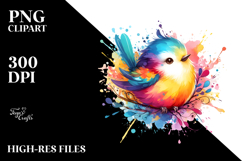 Colorful Bird Splashes PNG Product Image 2