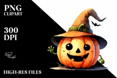 Simple Funny Pumpkin Halloween PNG Product Image 3