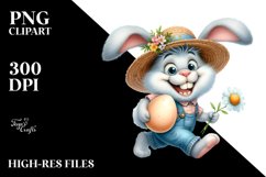 Running Bunny with Egg PNG Product Image 2