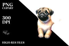 Pug with Christmas Decorations PNG Product Image 2