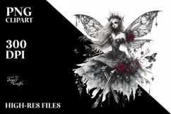 Watercolor Gothic Fairy | Sublimation | Clipart Product Image 3