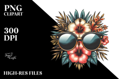 Vintage Tropical Sunglasses Clipart PNG Product Image 2