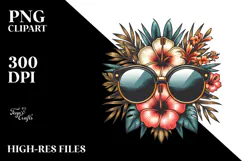 Vintage Tropical Sunglasses Clipart PNG Product Image 2