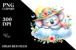 Watercolor Whimsical Cute Baby Koala Dressed for Summer Product Image 2