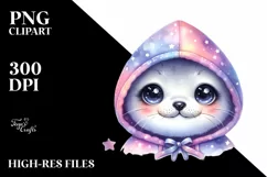 Colorful Smiling Baby Hooded Seal Clipart Product Image 3