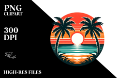 Retro Tropical Beach Sunset, 20 oz Tumbler Product Image 2