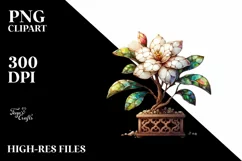Wooden Stained Gardenia with Watercolor Splash Product Image 1