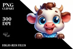 Colorful Baby Cow PNG Product Image 2
