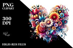 Digital Painting Floral Heart PNG Product Image 2