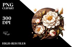 Detailed Golden Peonies Sticker | Clipart Product Image 1