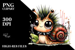 Cute Energetic Baby Snail, High-Res PNG Product Image 2