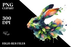 Vibrant Bunny with Splashes PNG Product Image 1