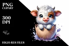 Charming Highland Cow in Pocket | Sublimation Clipart Product Image 3