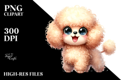 Watercolor Cute Cartoon Poodle PNG Product Image 2