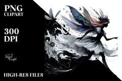 Gothic Watercolor Fairy, PNG Product Image 2