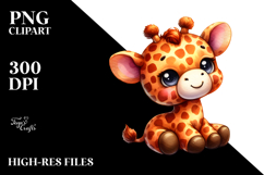 Colorful Watercolor Giraffe Clipart Product Image 2