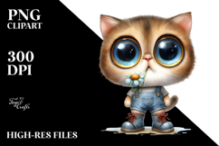 Whimsical Baby Cat Sublimation Clipart Product Image 2