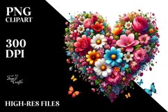 Digital Painting Floral Heart PNG Product Image 2