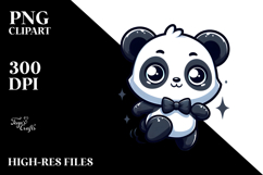 Ridiculously Cute Panda with Bow Tie PNG Product Image 2
