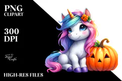 Vibrant Cute Baby Unicorn PNG Product Image 2